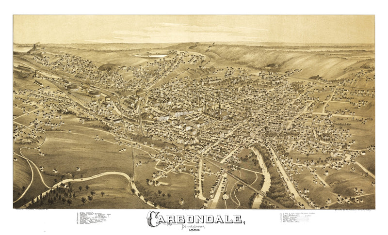Size comparison using Vintage Map of Carbondale, Pennsylvania 1897
