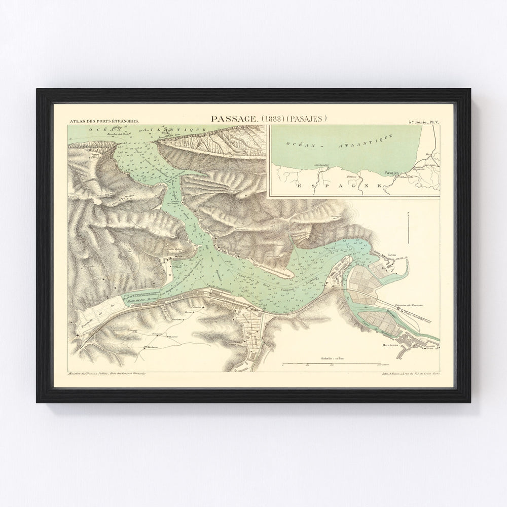 Pasaia Vintage Map 1888