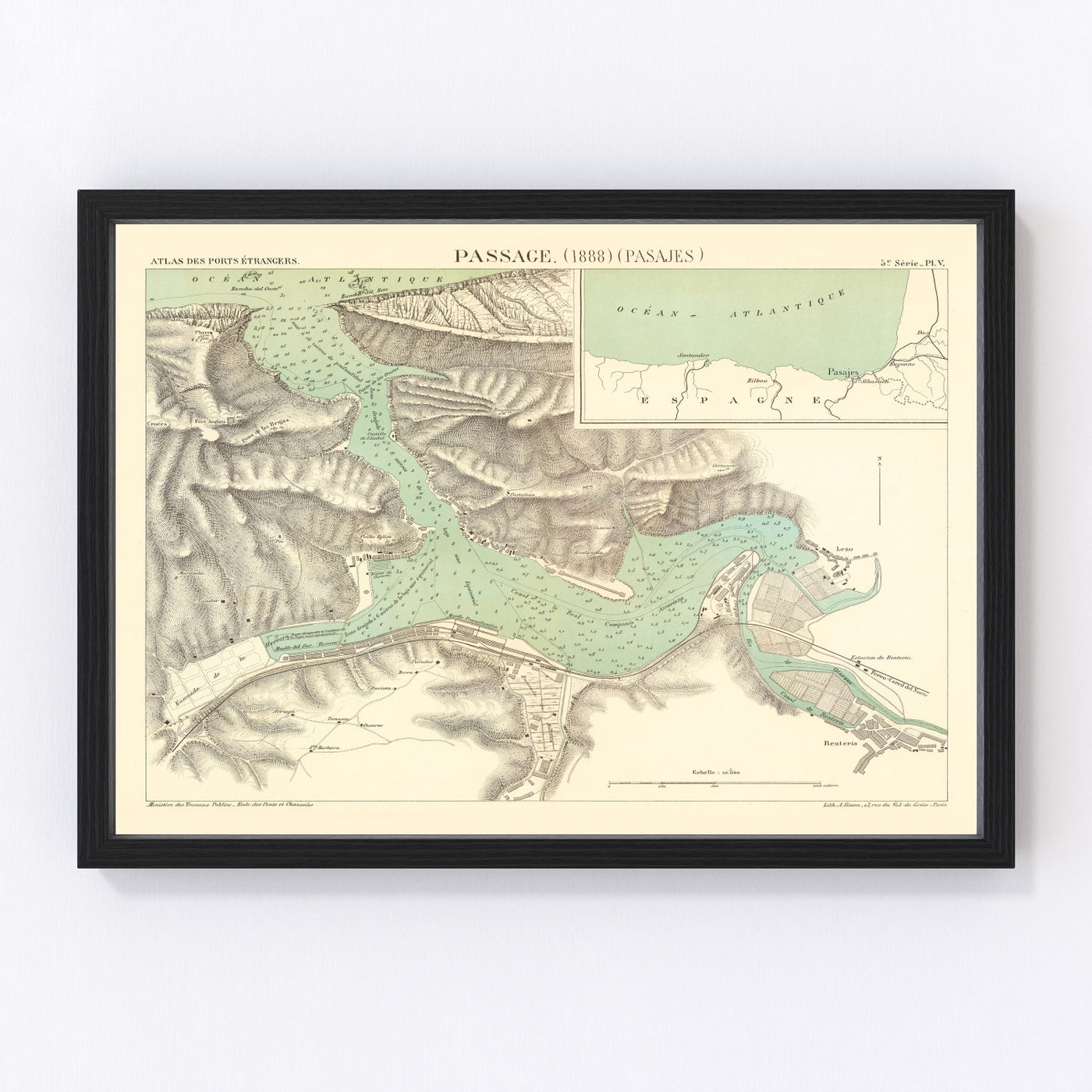 Pasaia Vintage Map 1888