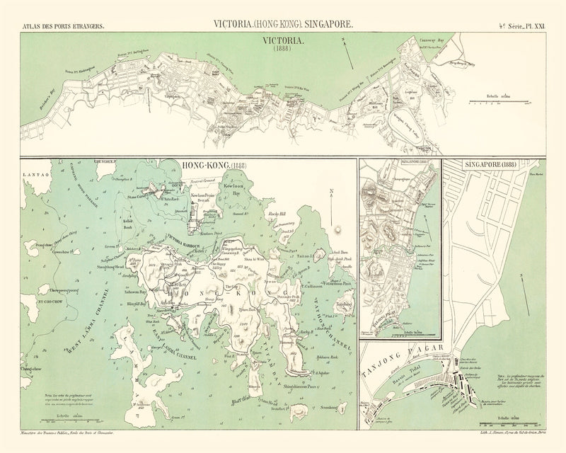 Size comparison using Vintage Map of Victoria, China 1866