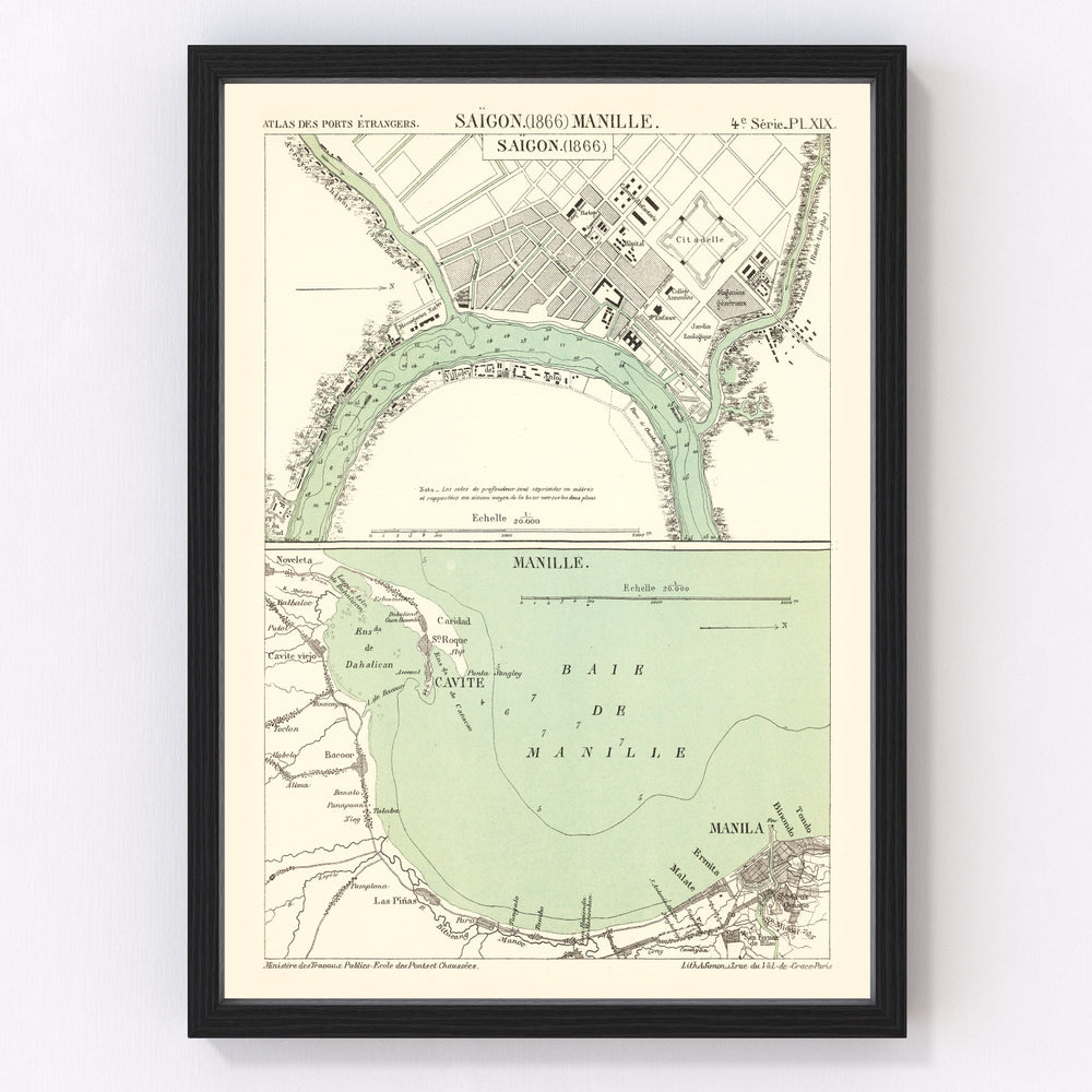 Ho Chi Minh City Vintage Map 1866