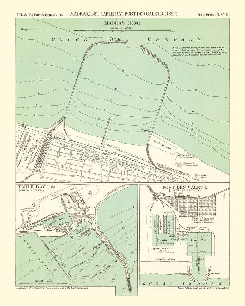 Size comparison using Vintage Map of Chennai, India 1884