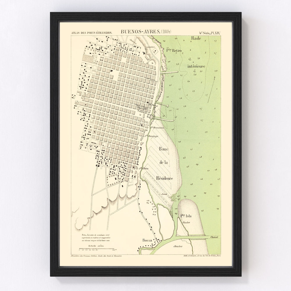 Buenos Aires Vintage Map 1884