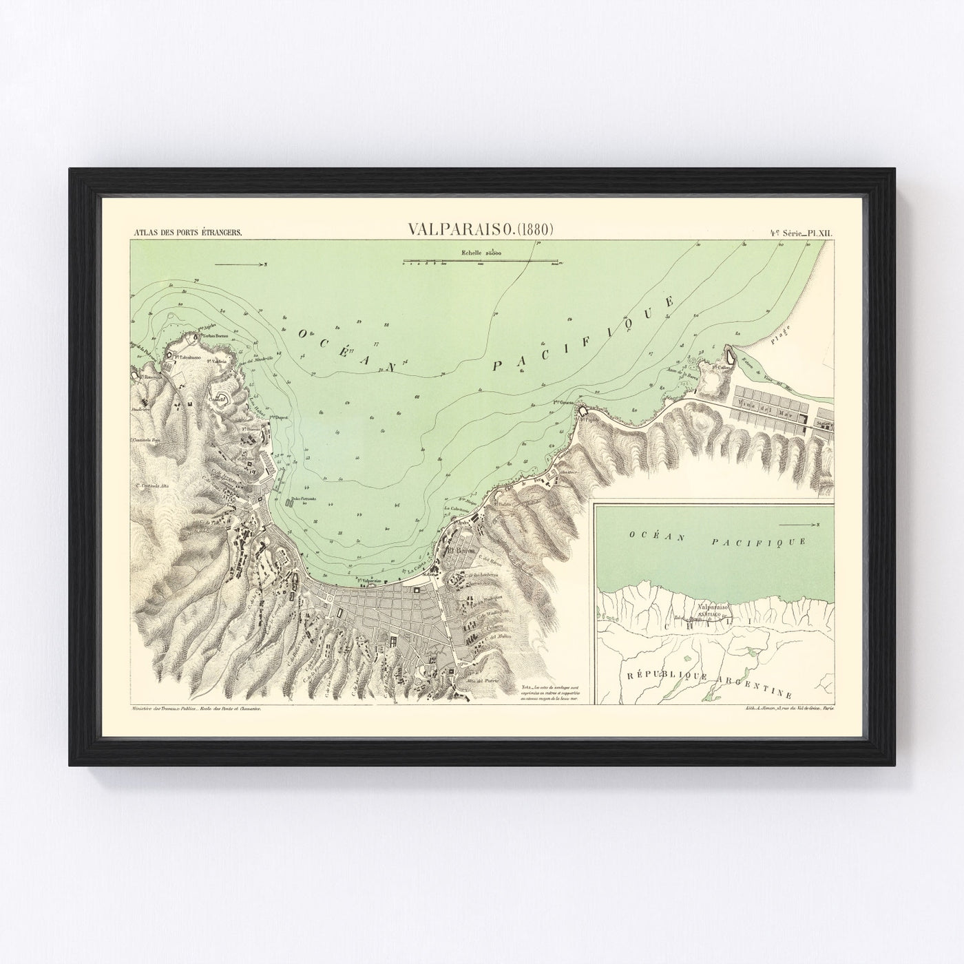 Valparaíso Vintage Map 1880