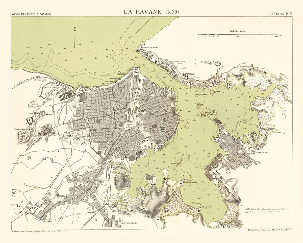 Preview of Vintage Map of Havana, Cuba 1879