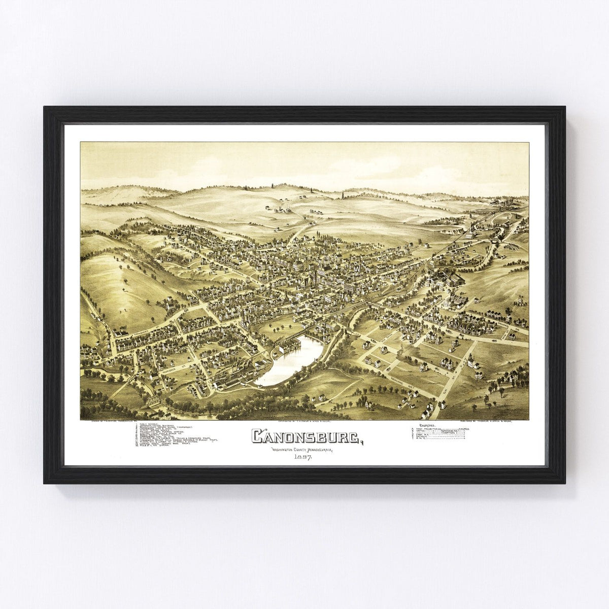 Canonsburg Vintage Map 1897