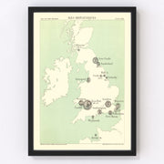 British Isles Vintage Map 1886