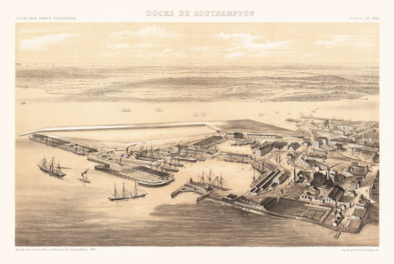 Size comparison using Vintage Map of Southampton Docks, 1883