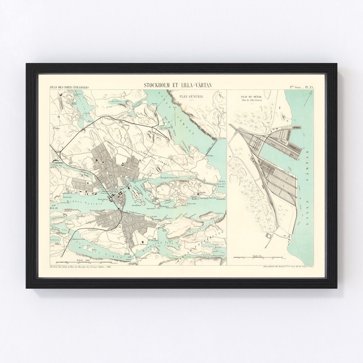 Stockholm Vintage Map 1883