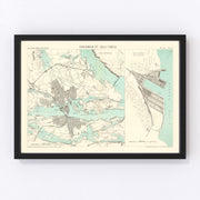 Stockholm Vintage Map 1883