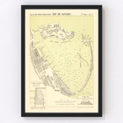 Rio de Janeiro Vintage Map 1884