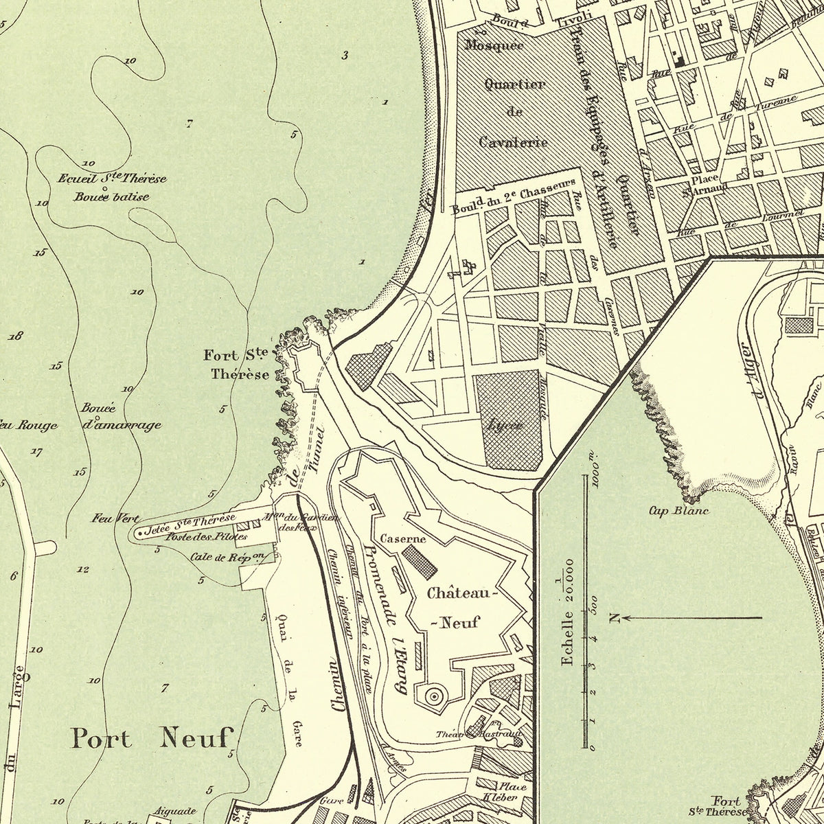 Restored historic details from the 1886 city map of Oran