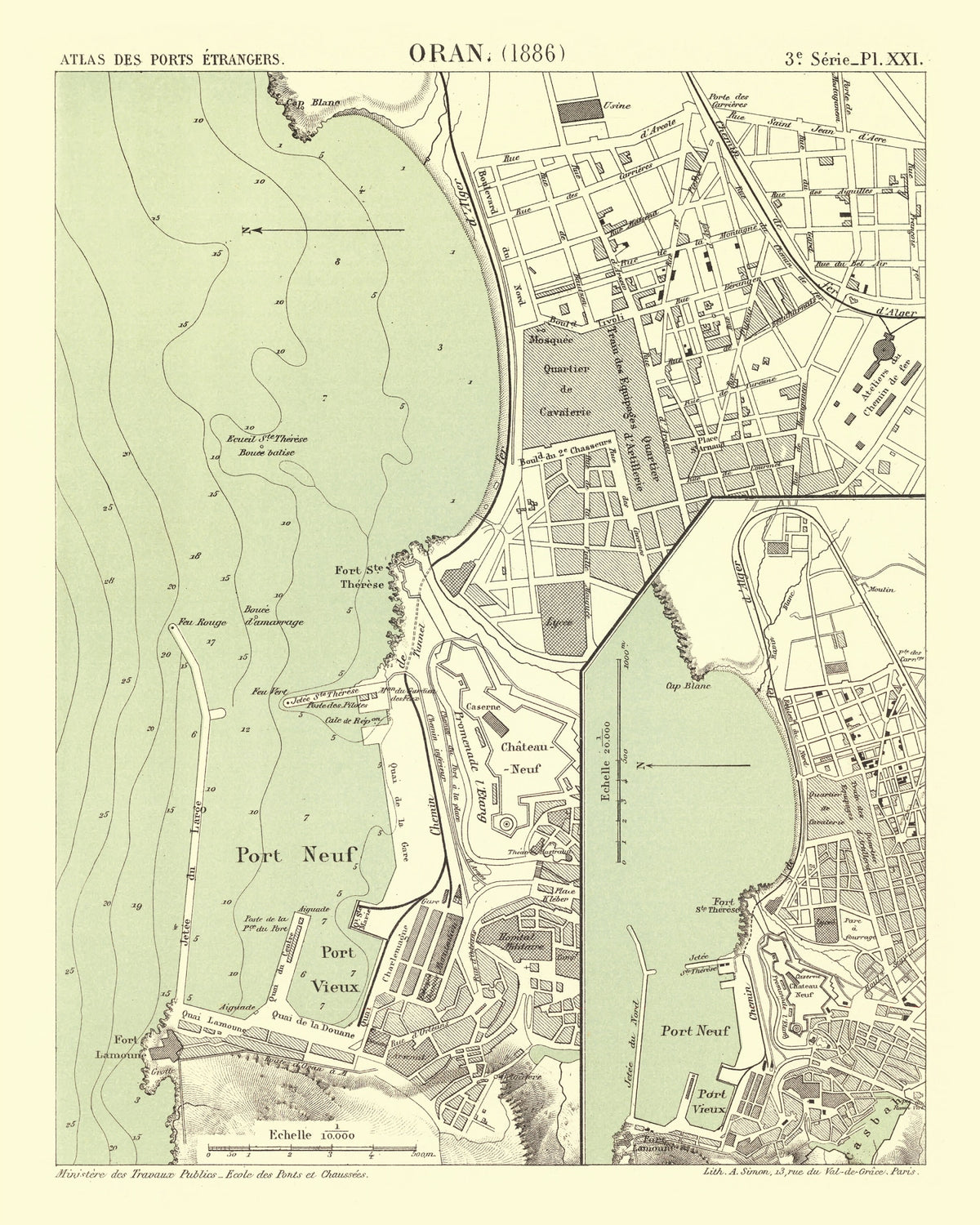 Preview of Vintage Map of Oran, Algeria 1886