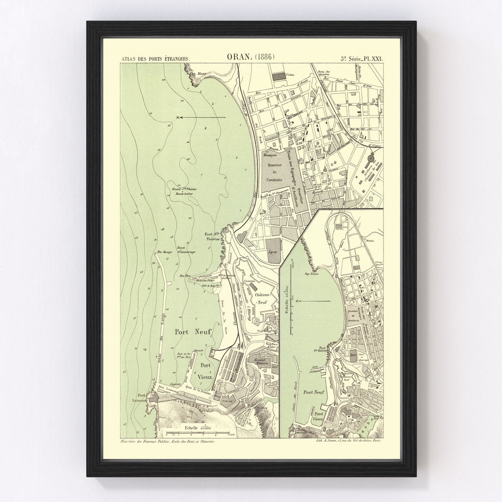 Oran Vintage Map 1886