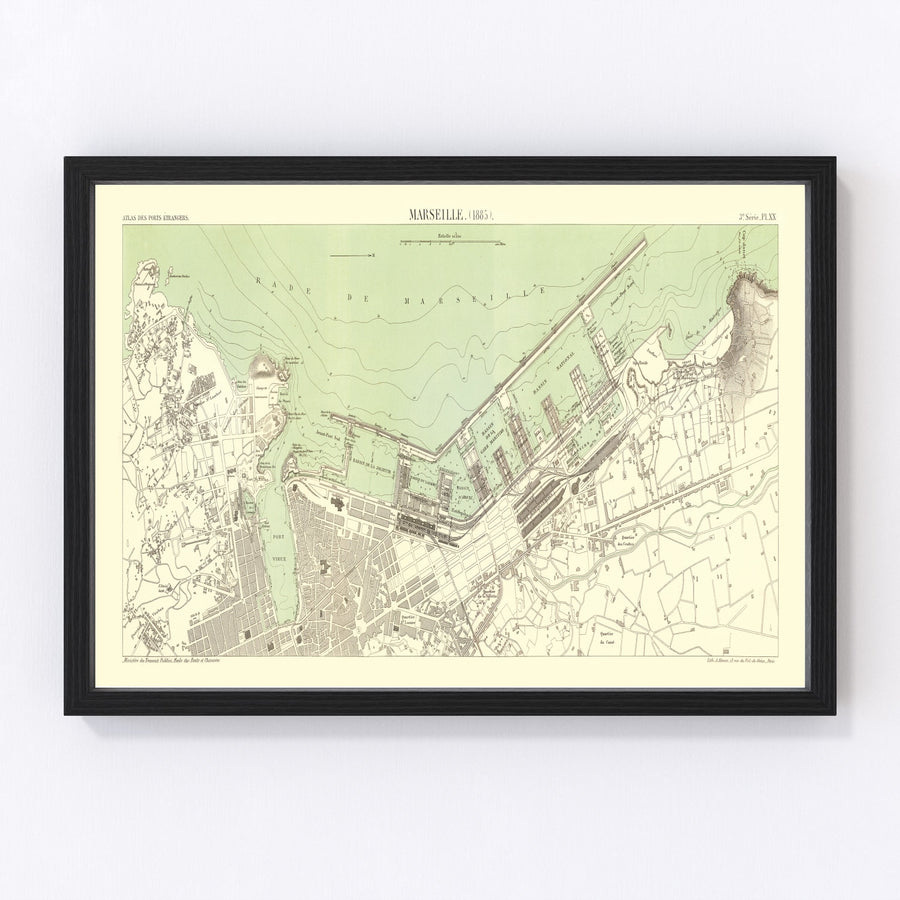 Marseille Vintage Map 1885
