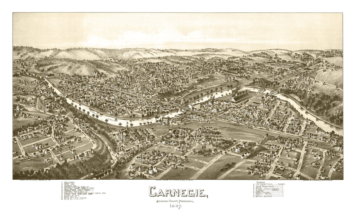 Preview of Vintage Map of Carnegie, Pennsylvania 1897