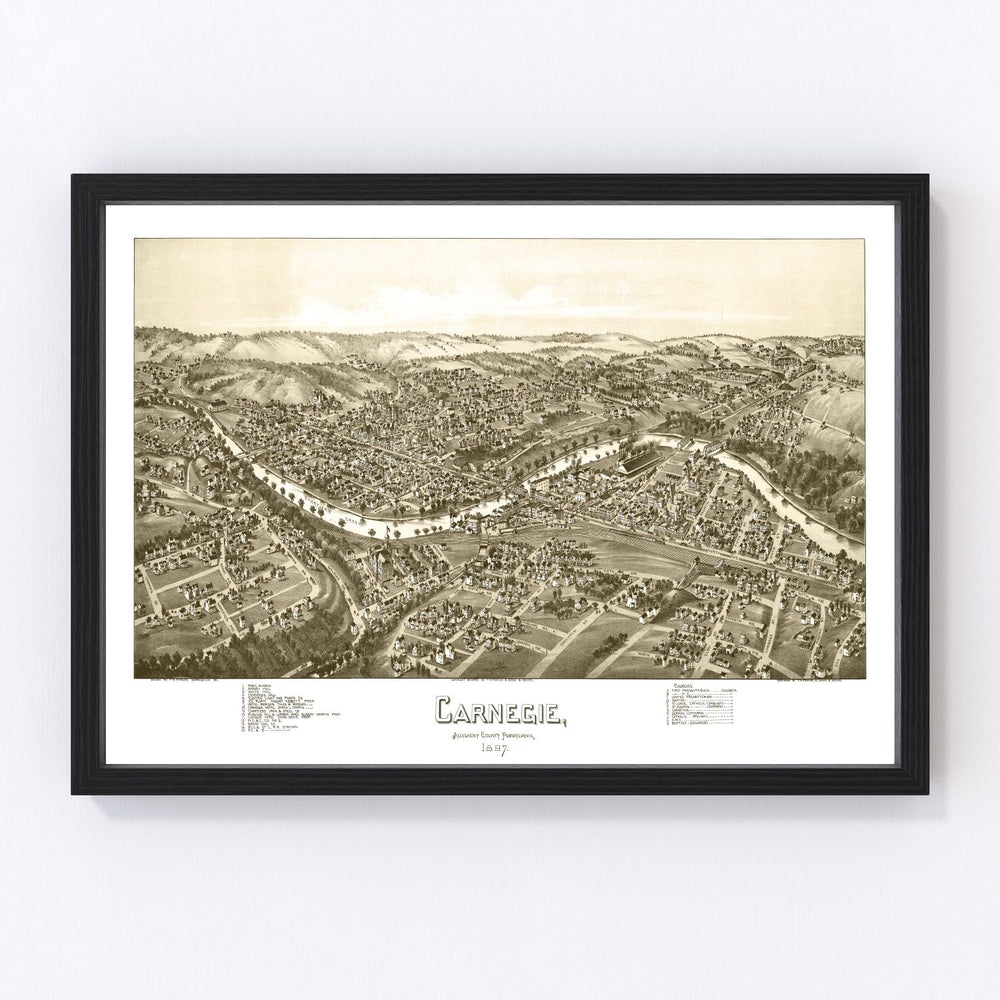 Carnegie Vintage Map 1897