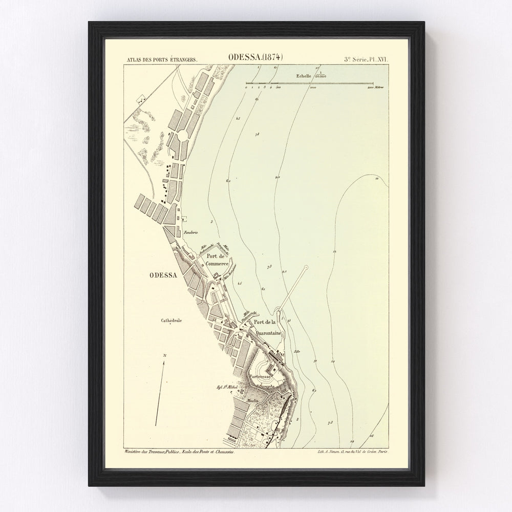 Odesa Vintage Map 1874