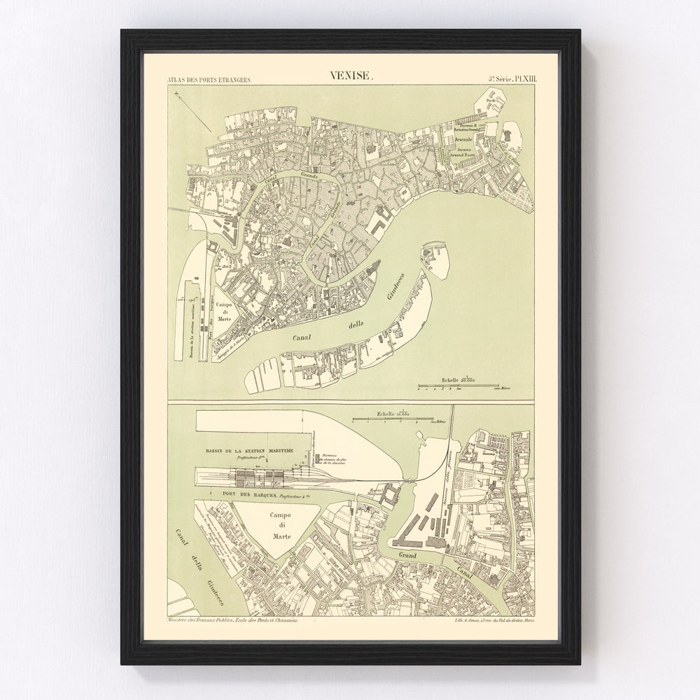 Venice Vintage Map 1887