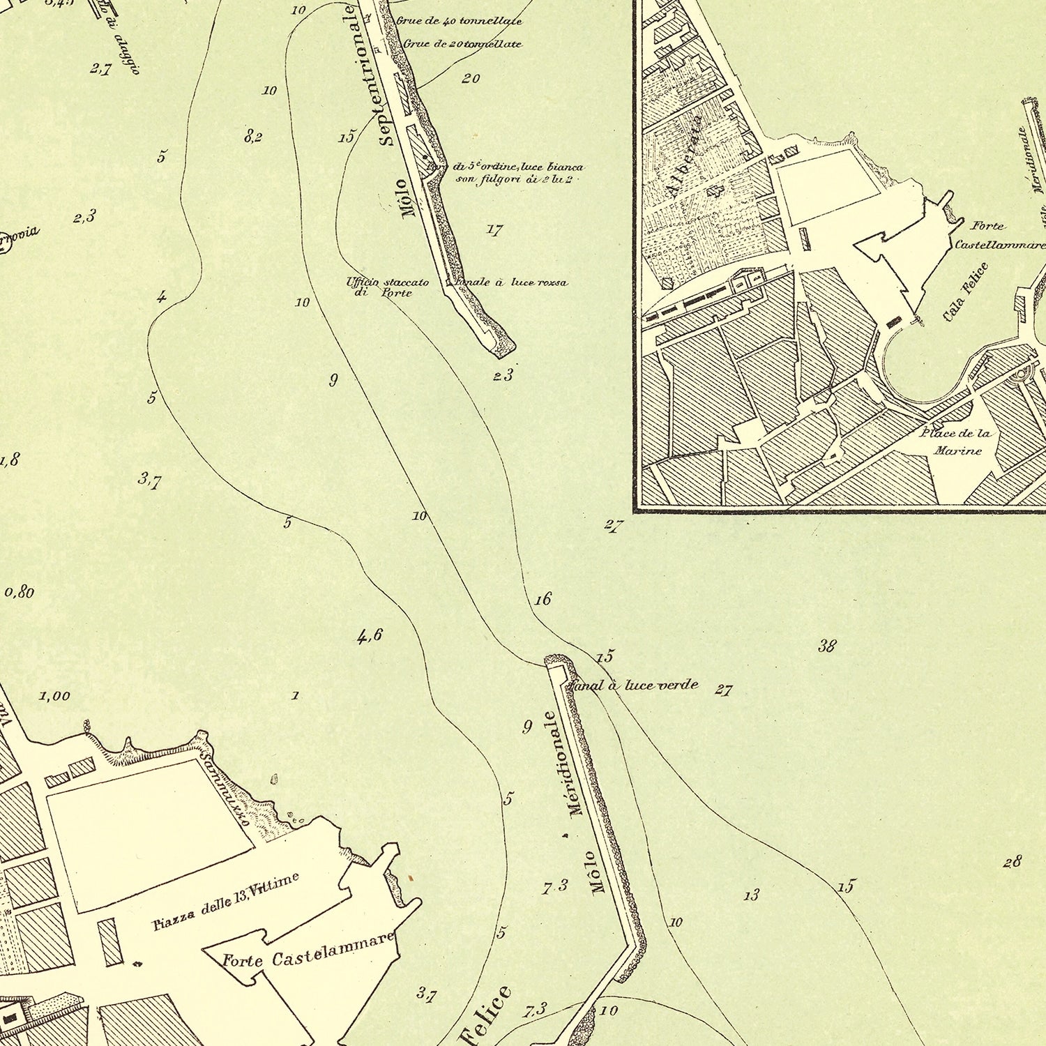 Restored historic details from the 1882 city map of Palermo