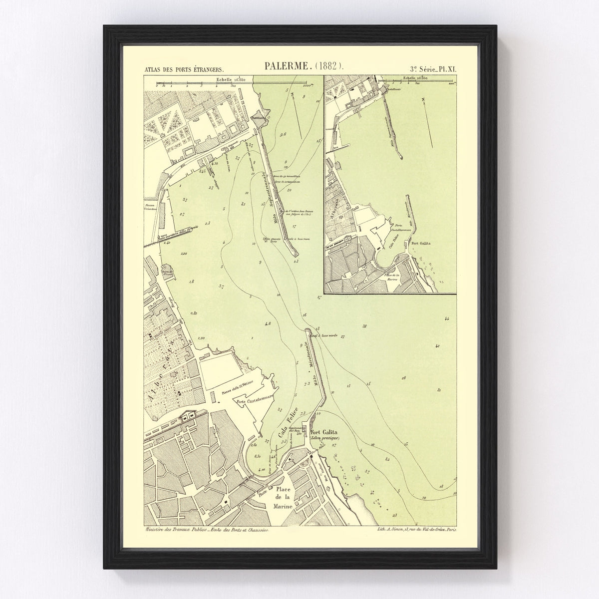 Palermo Vintage Map 1882