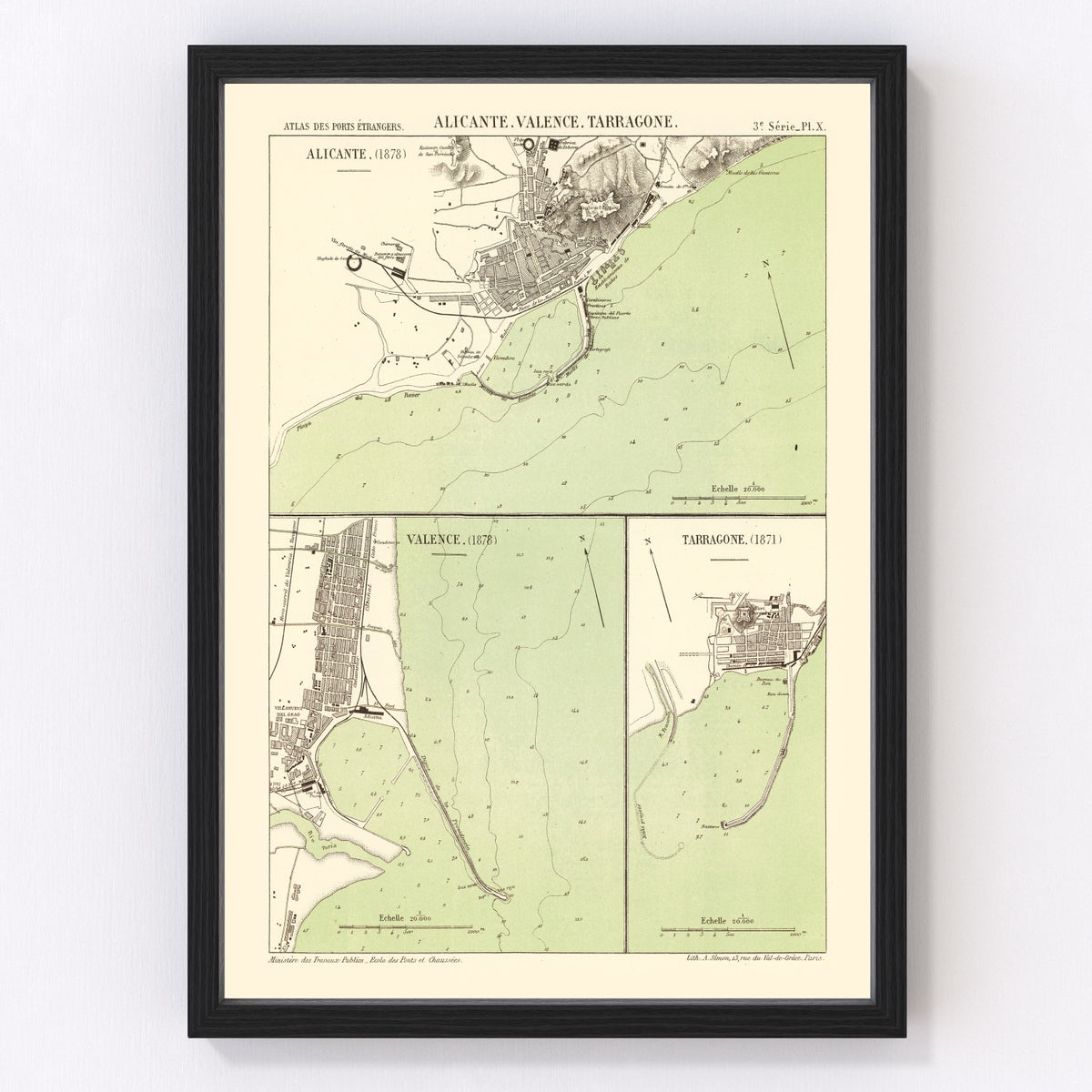 Alicante Vintage Map 1878