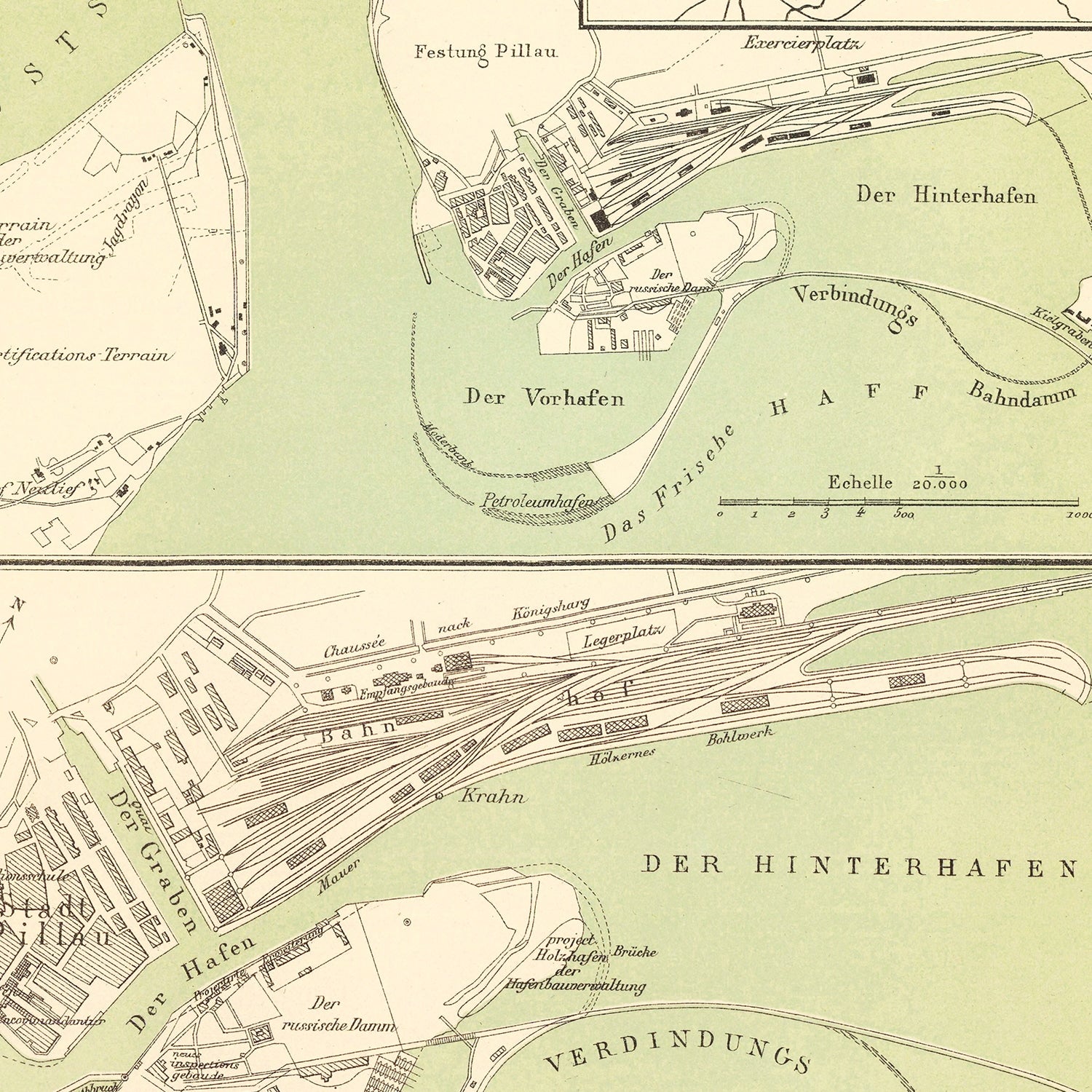 Restored historic details from the 1882 city map of Baltiysk