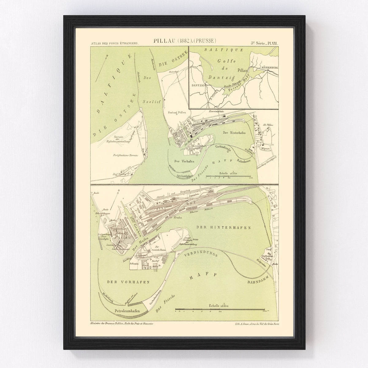 Baltiysk Vintage Map 1882