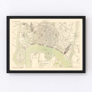 Antwerp Vintage Map 1886