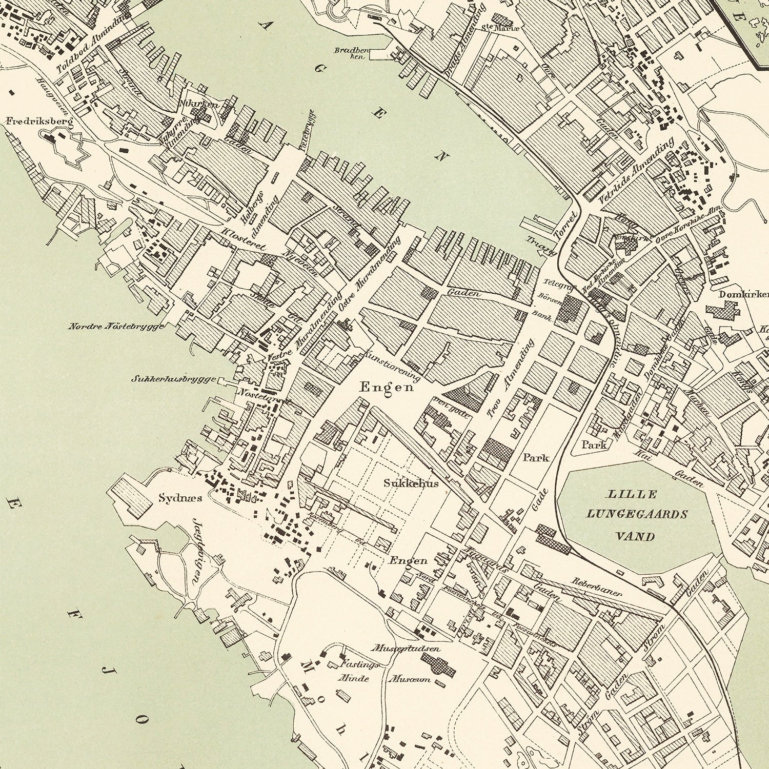Restored historic details from the 1885 city map of Bergen