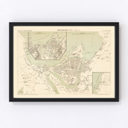 Trondheim Vintage Map 1885