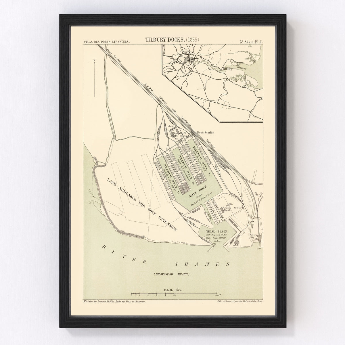 Tilbury Vintage Map 1885
