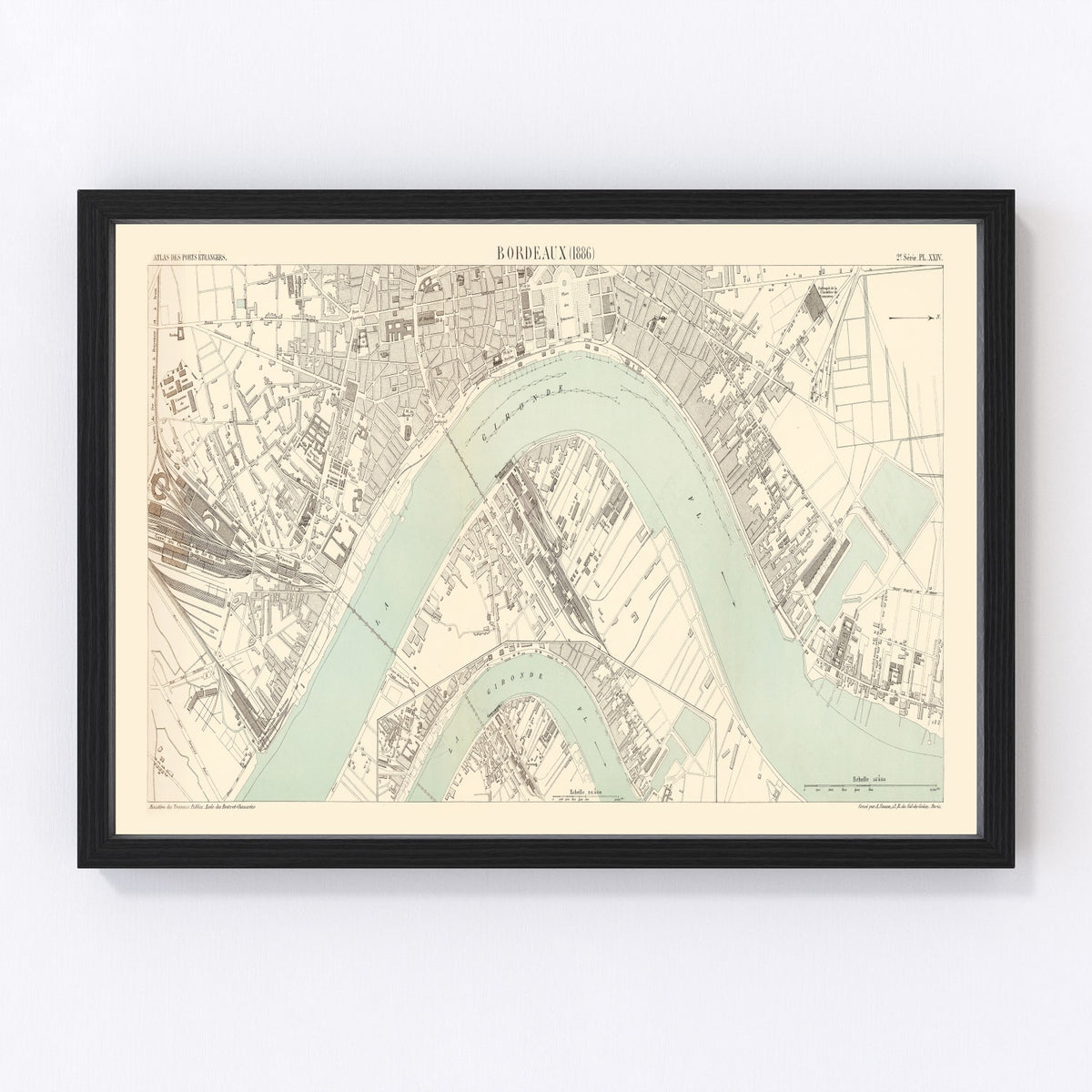 Bordeaux Vintage Map 1886