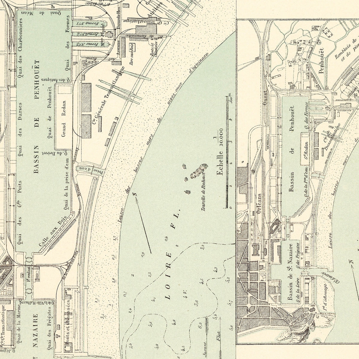 Restored historic details from the 1886 city map of Saint-Nazaire