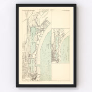 Saint-Nazaire Vintage Map 1886