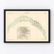 Rouen Vintage Map 1886