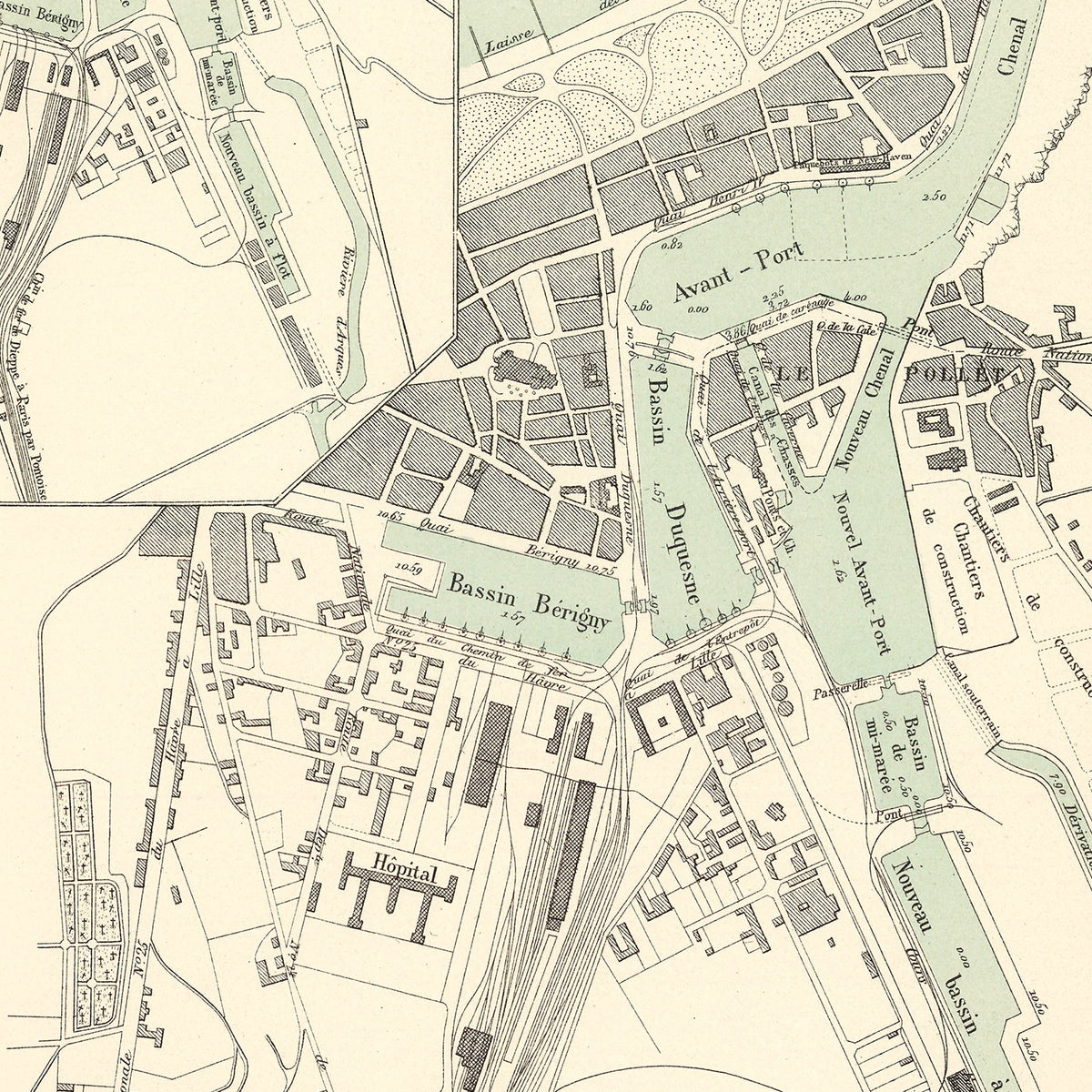 Restored historic details from the 1886 city map of Dieppe