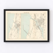Boulogne-sur-Mer Vintage Map 1884