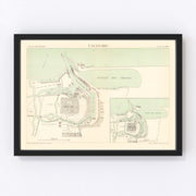Calais Vintage Map 1886
