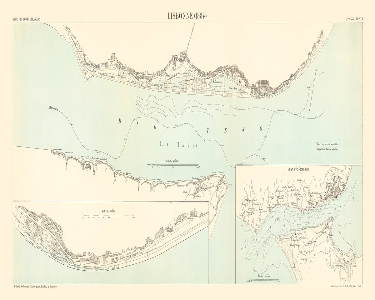 Preview of Vintage Map of Lisbon, Portugal 1884