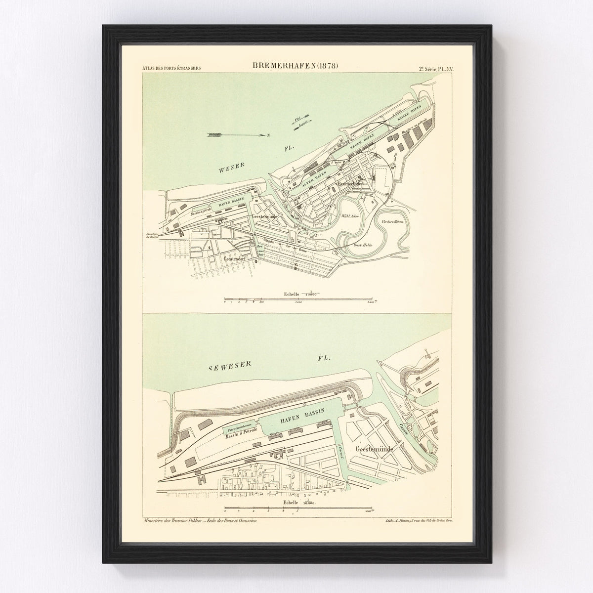 Bremerhaven Vintage Map 1886