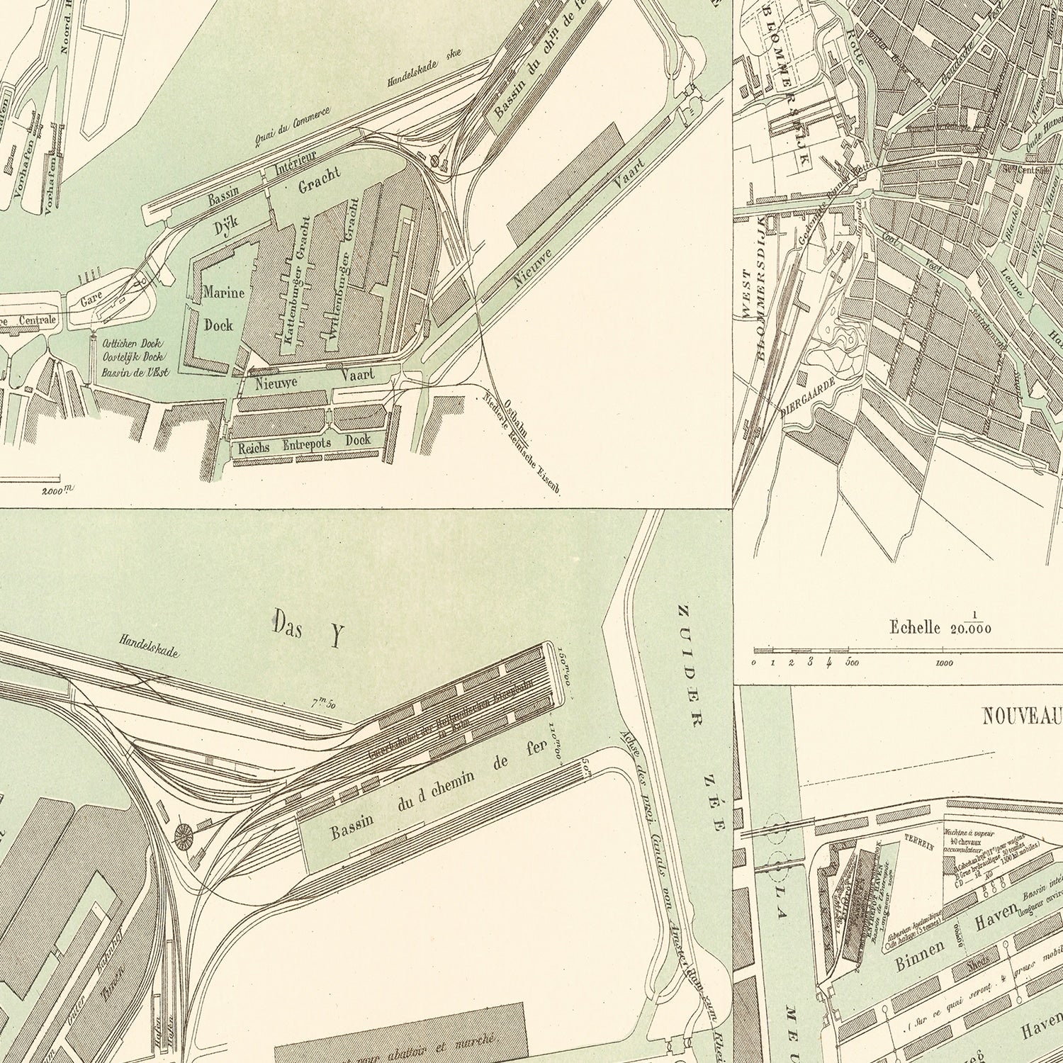 Restored historic details from the 1886 city map of Amsterdam