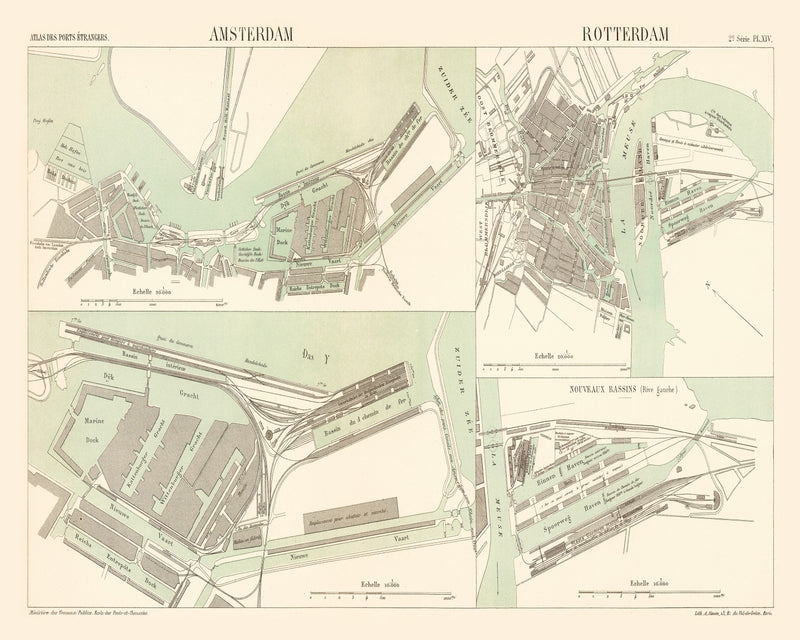 Size comparison using Vintage Map of Amsterdam, Netherlands 1886
