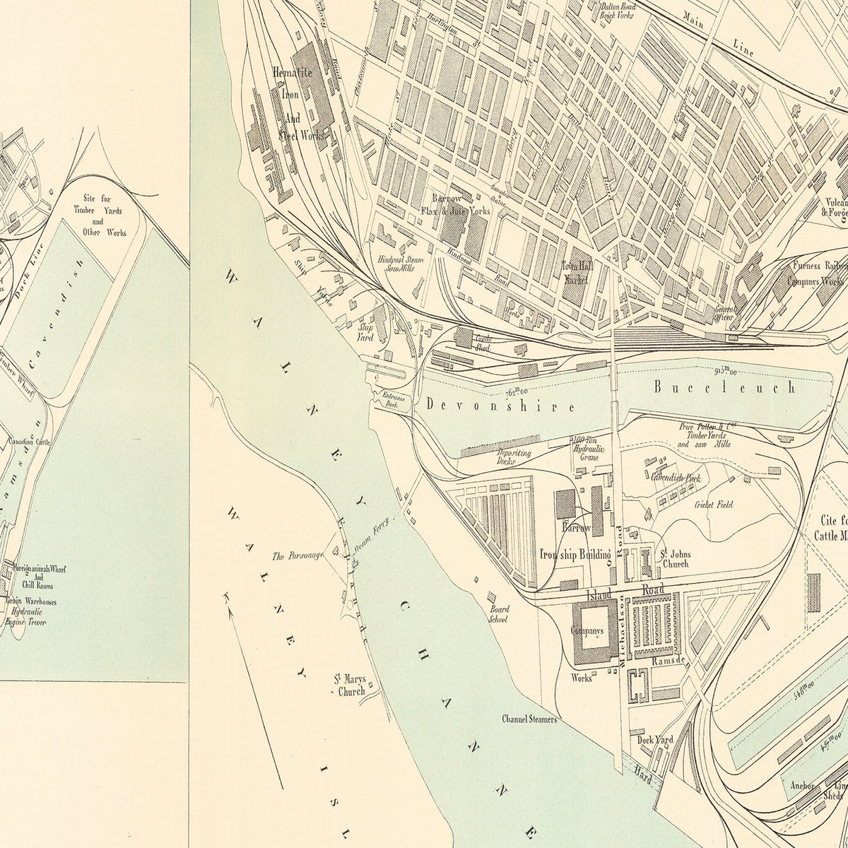 Restored historic details from the 1884 city map of Barrow