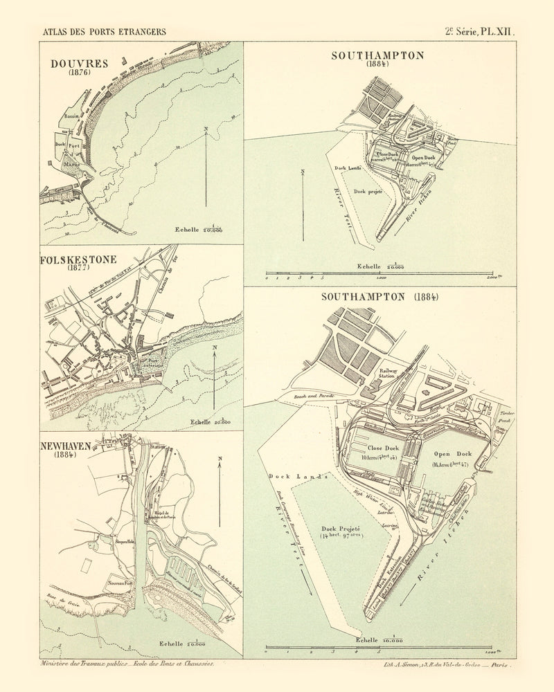 Size comparison using Vintage Map of Dover, England 1884