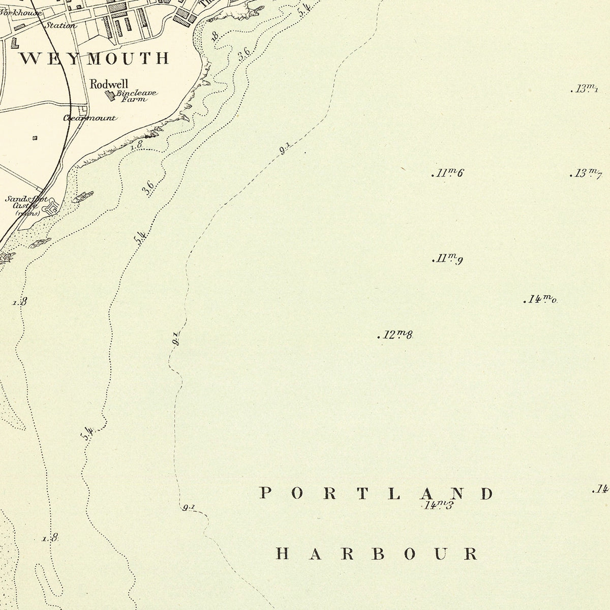Restored historic details from the 1884 city map of Weymouth