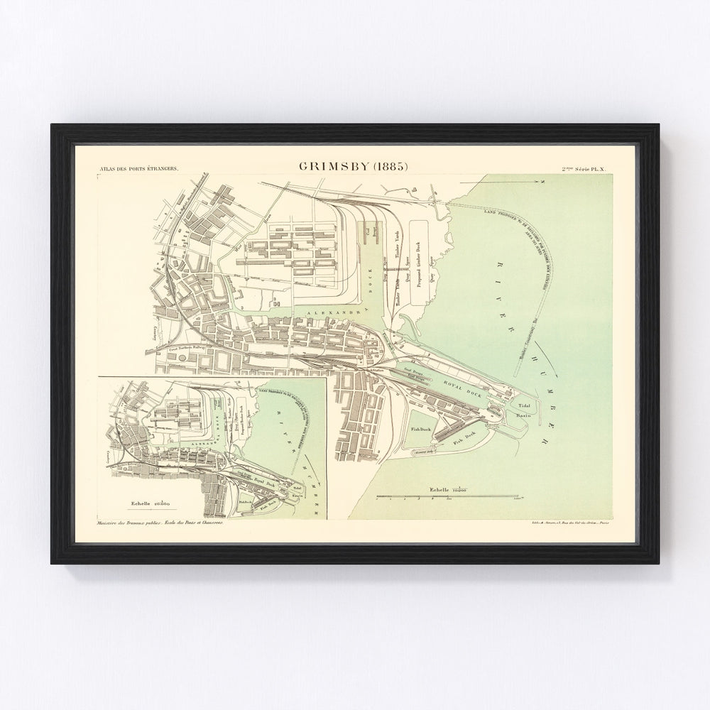 Grimsby Vintage Map 1885