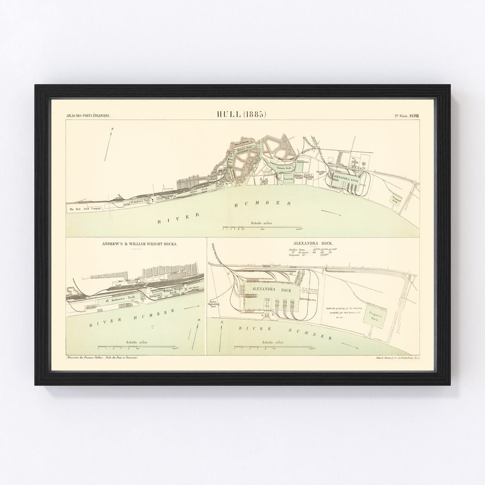 Hull Vintage Map 1885