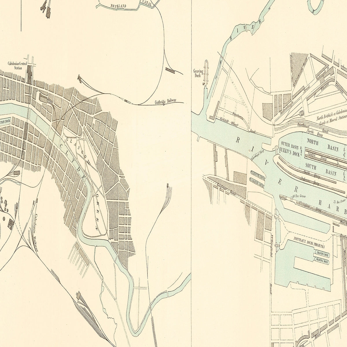 Restored historic details from the 1886 city map of Glasgow