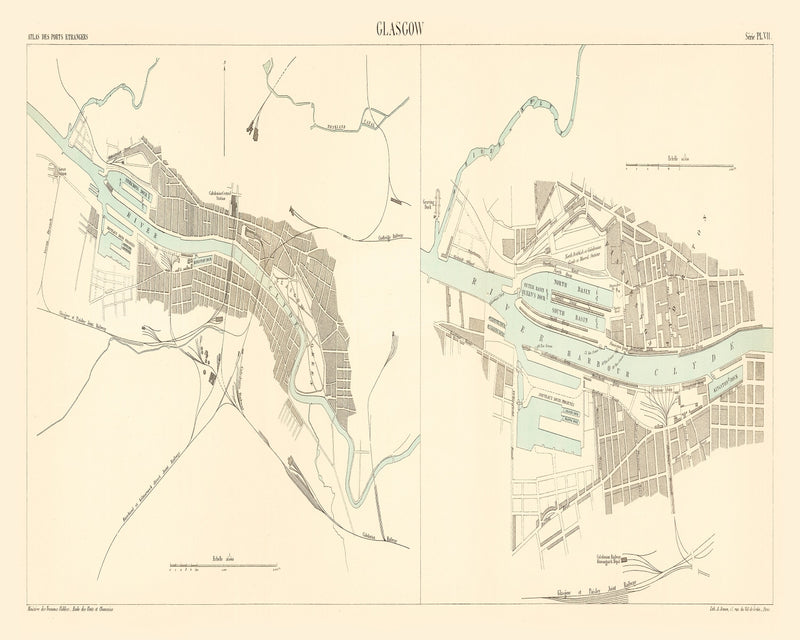 Size comparison using Vintage Map of Glasgow, England 1886
